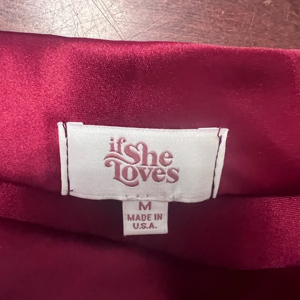 NOWT | If She Loves Deep Red Satin Maxi Skirt, Size M